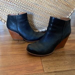 Kork-Ease Natalya Black Leather Ankle Booties 8